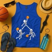 Basketball Halloween Skeleton Dunking Dribble Boys Teen Tank Top thumb 4