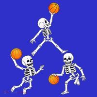 Basketball Halloween Skeleton Dunking Dribble Boys Teen Visor thumb 3