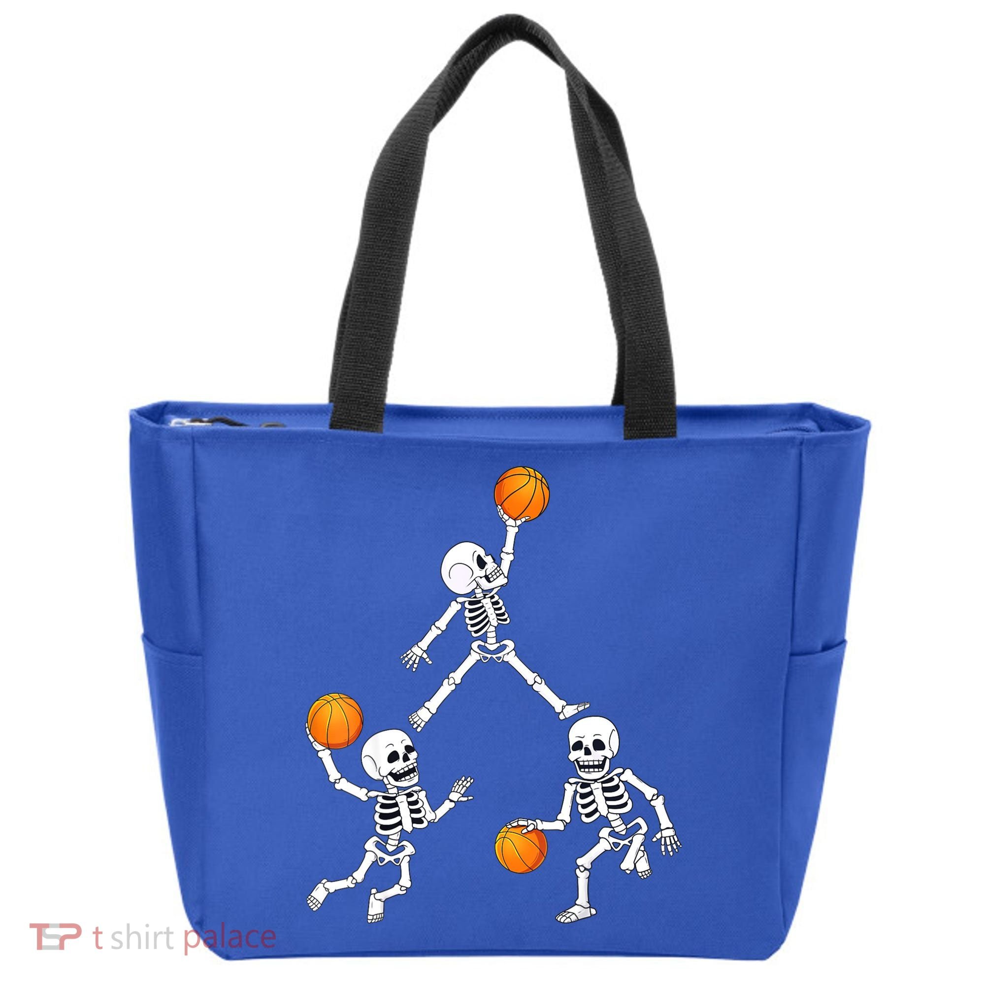 Basketball Halloween Skeleton Dunking Dribble Boys Teen Tote Bag
