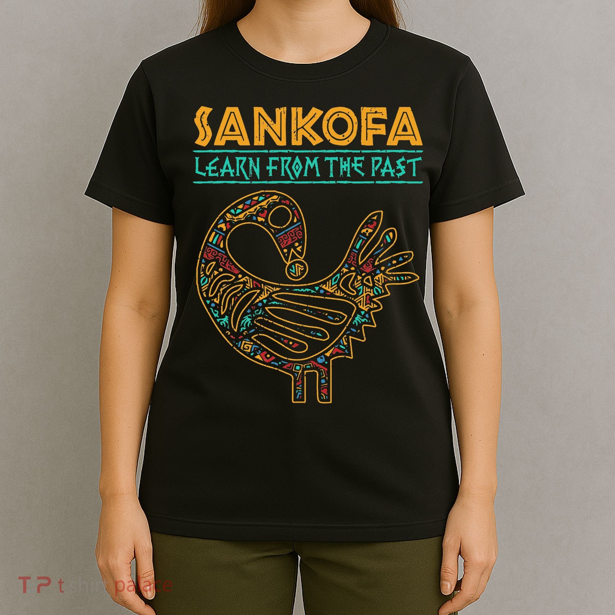 Black History Sankofa African Bird Junenth T-Shirt