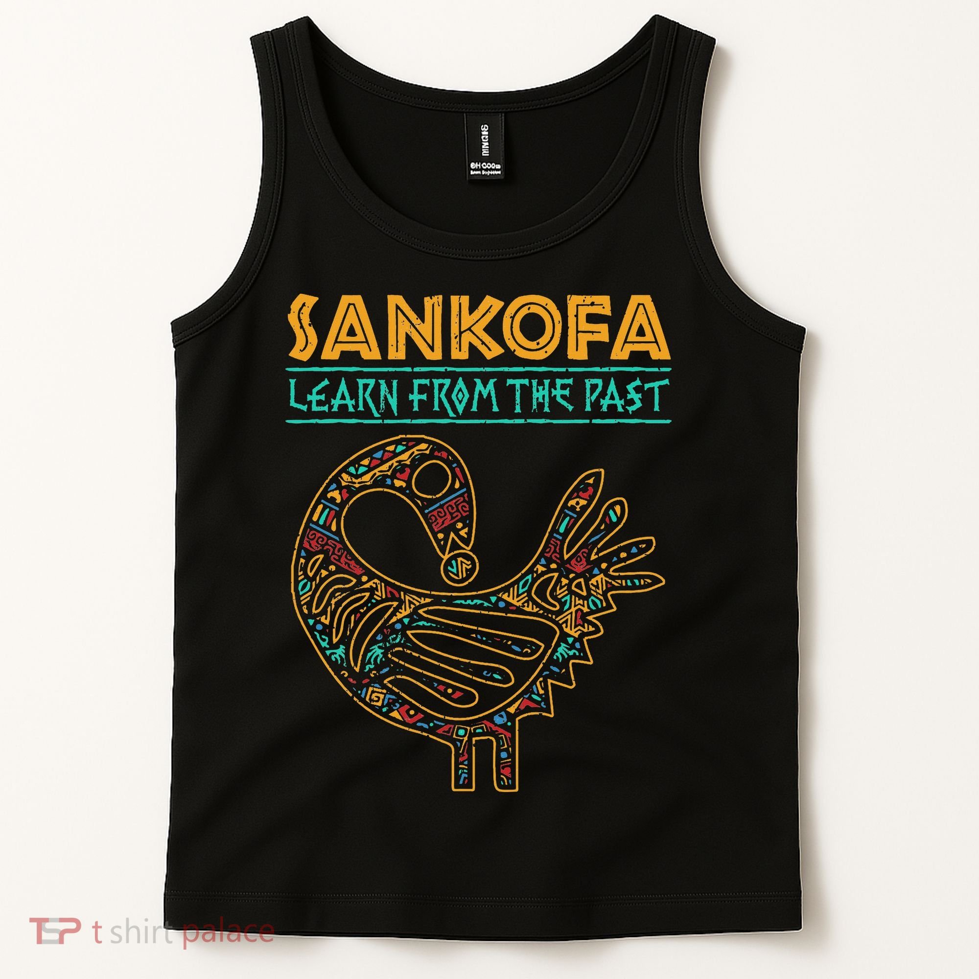 Black History Sankofa African Bird Junenth Tank Top