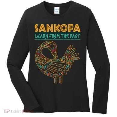 Black History Sankofa African Bird Junenth Women's Long Sleeve Shirt