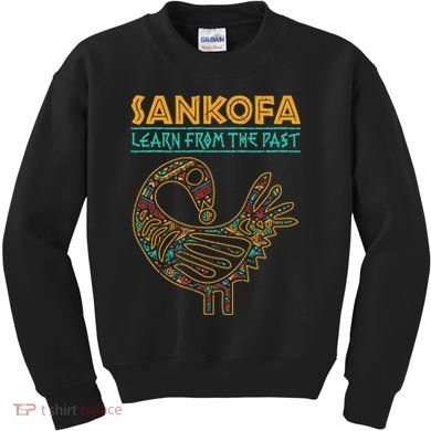 Black History Sankofa African Bird Junenth Kids Sweatshirt