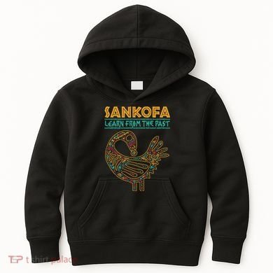 Black History Sankofa African Bird Junenth Kids Hoodie