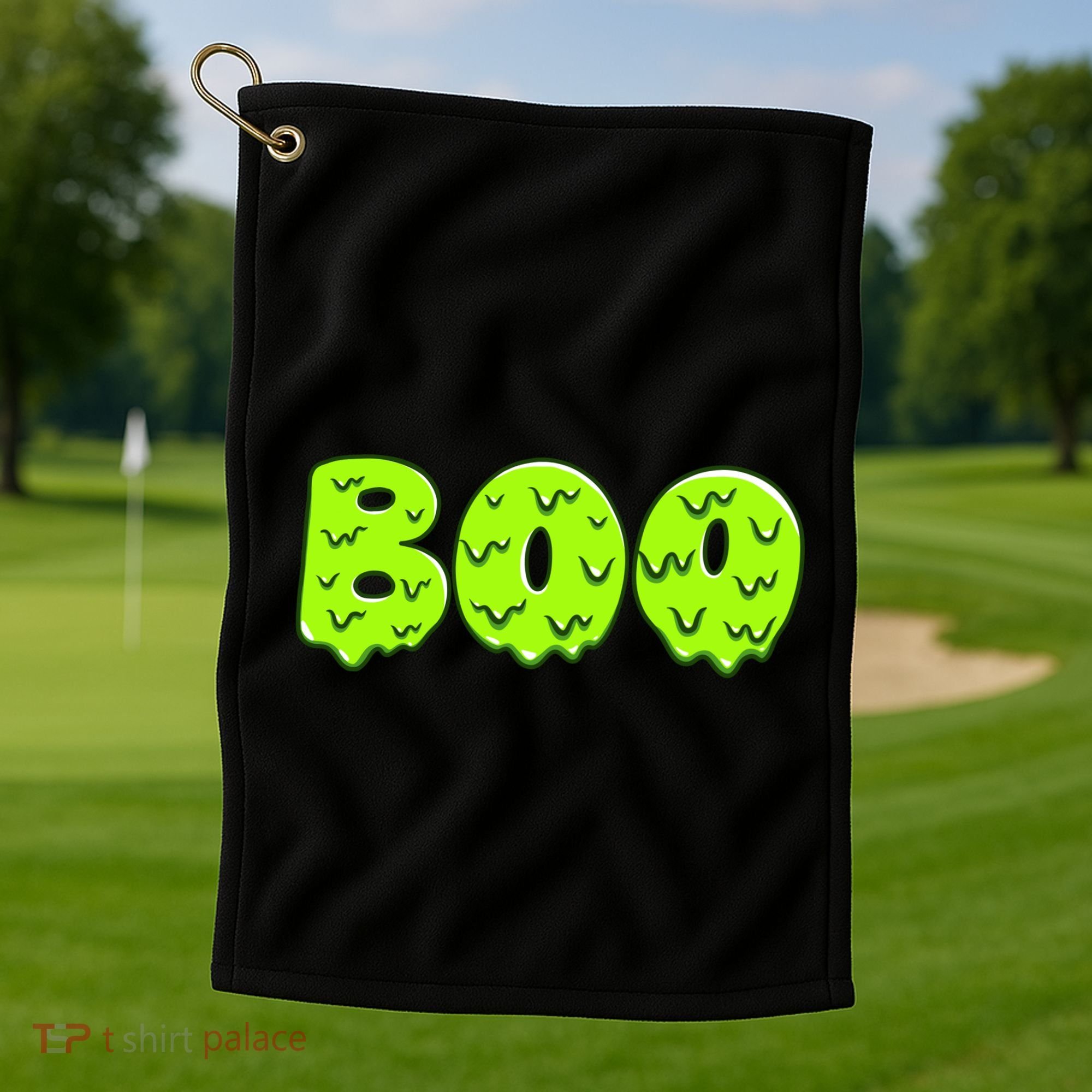Boo Halloween Slime Golf Towel
