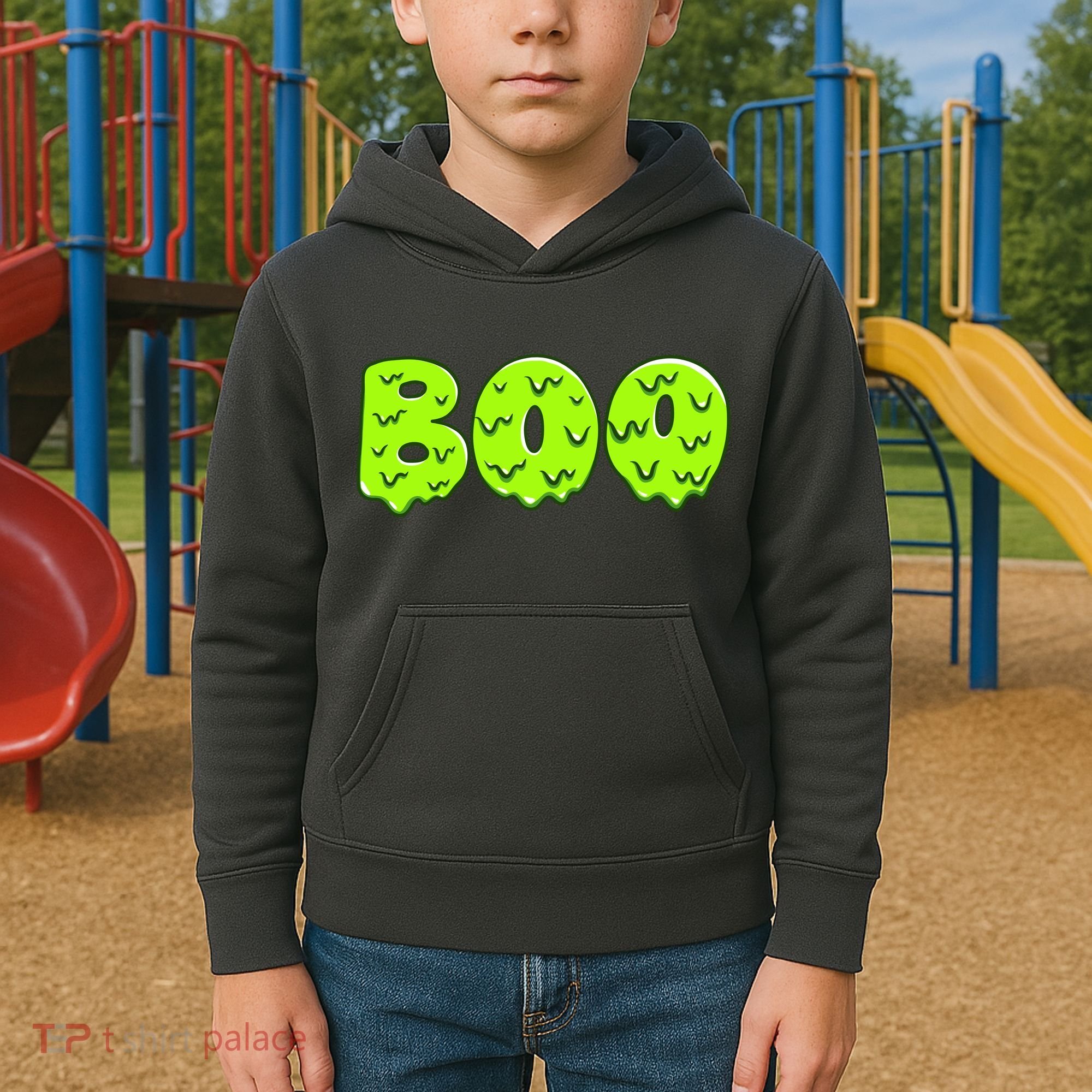 Boo Halloween Slime Kids Hoodie