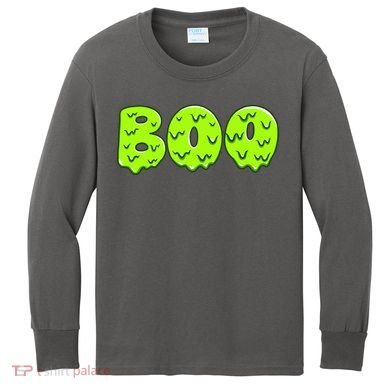 Boo Halloween Slime Kids Long Sleeve Shirt