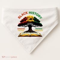 Black History Tree Root Book Honoring The Past Inspiring The Future USA-Made Doggie Bandana thumb 0