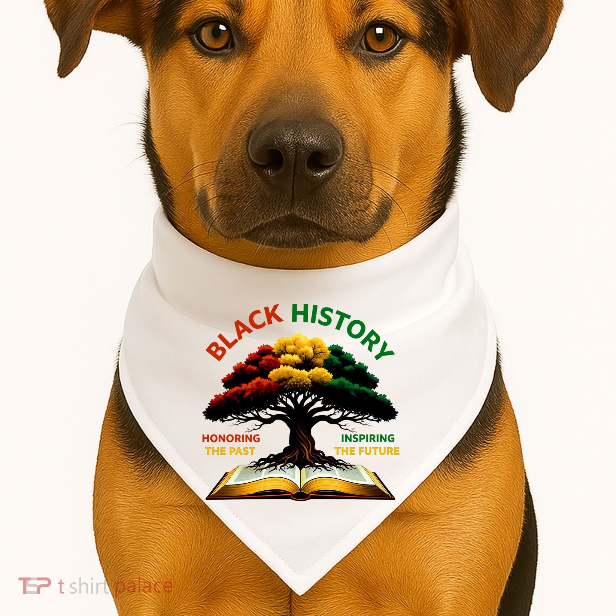 Black History Tree Root Book Honoring The Past Inspiring The Future USA-Made Doggie Bandana