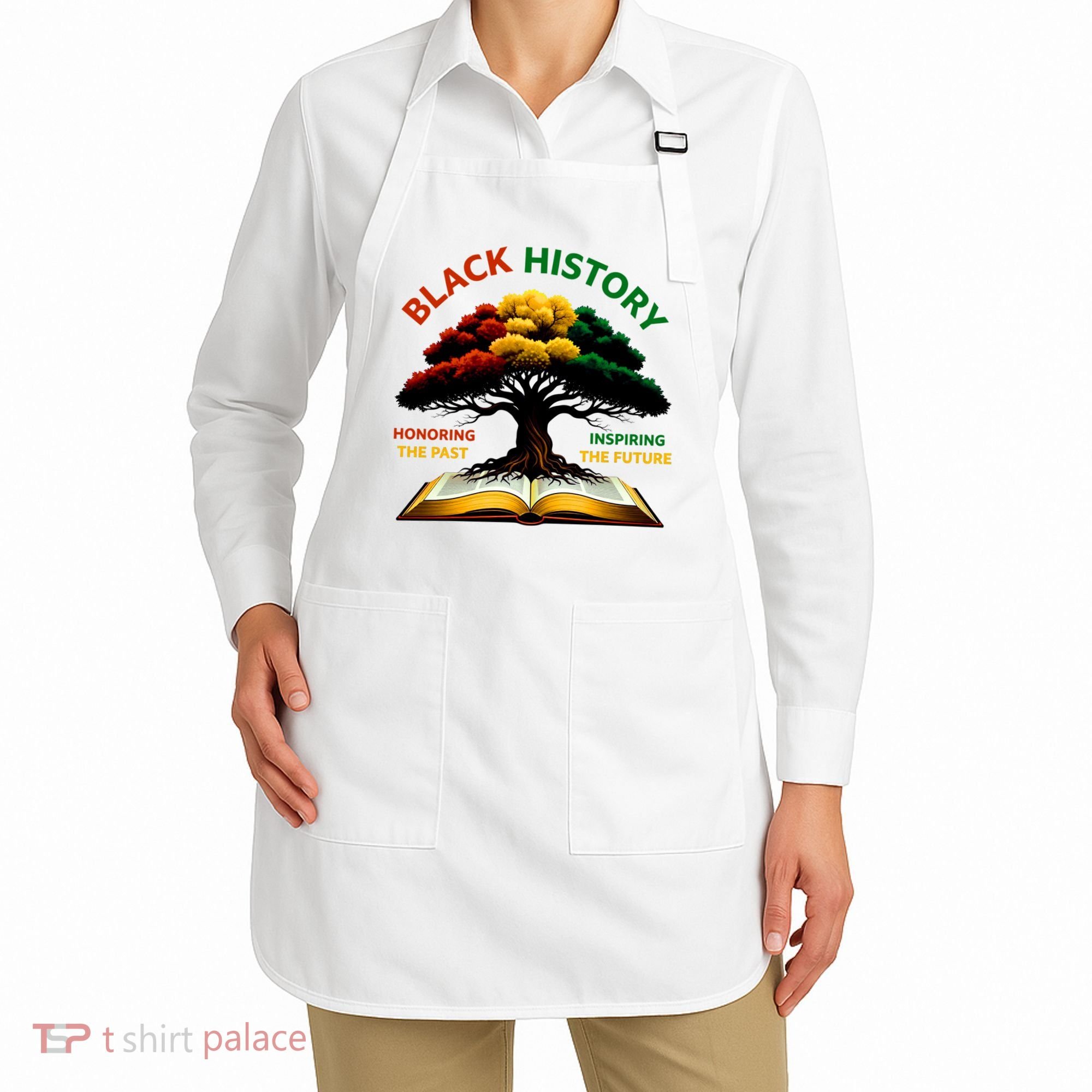 Black History Tree Root Book Honoring The Past Inspiring The Future Apron