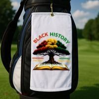 Black History Tree Root Book Honoring The Past Inspiring The Future Golf Towel thumb 2