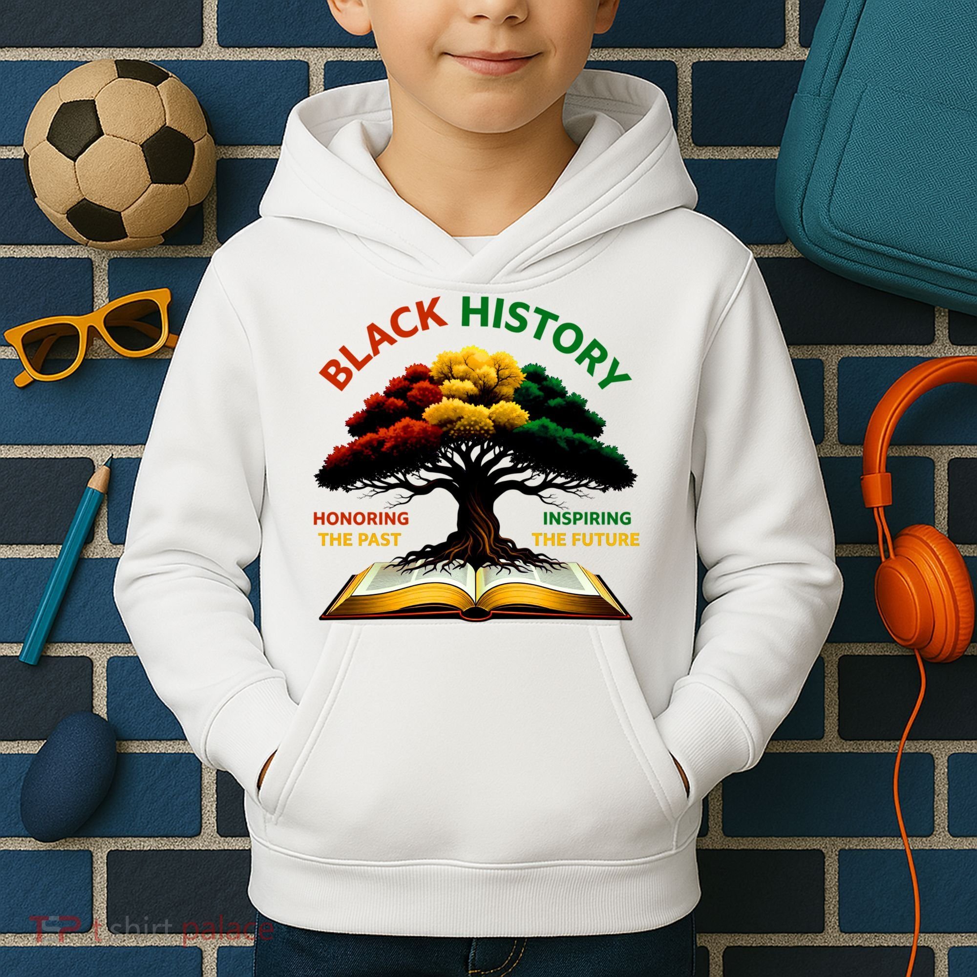 Black History Tree Root Book Honoring The Past Inspiring The Future Kids Hoodie