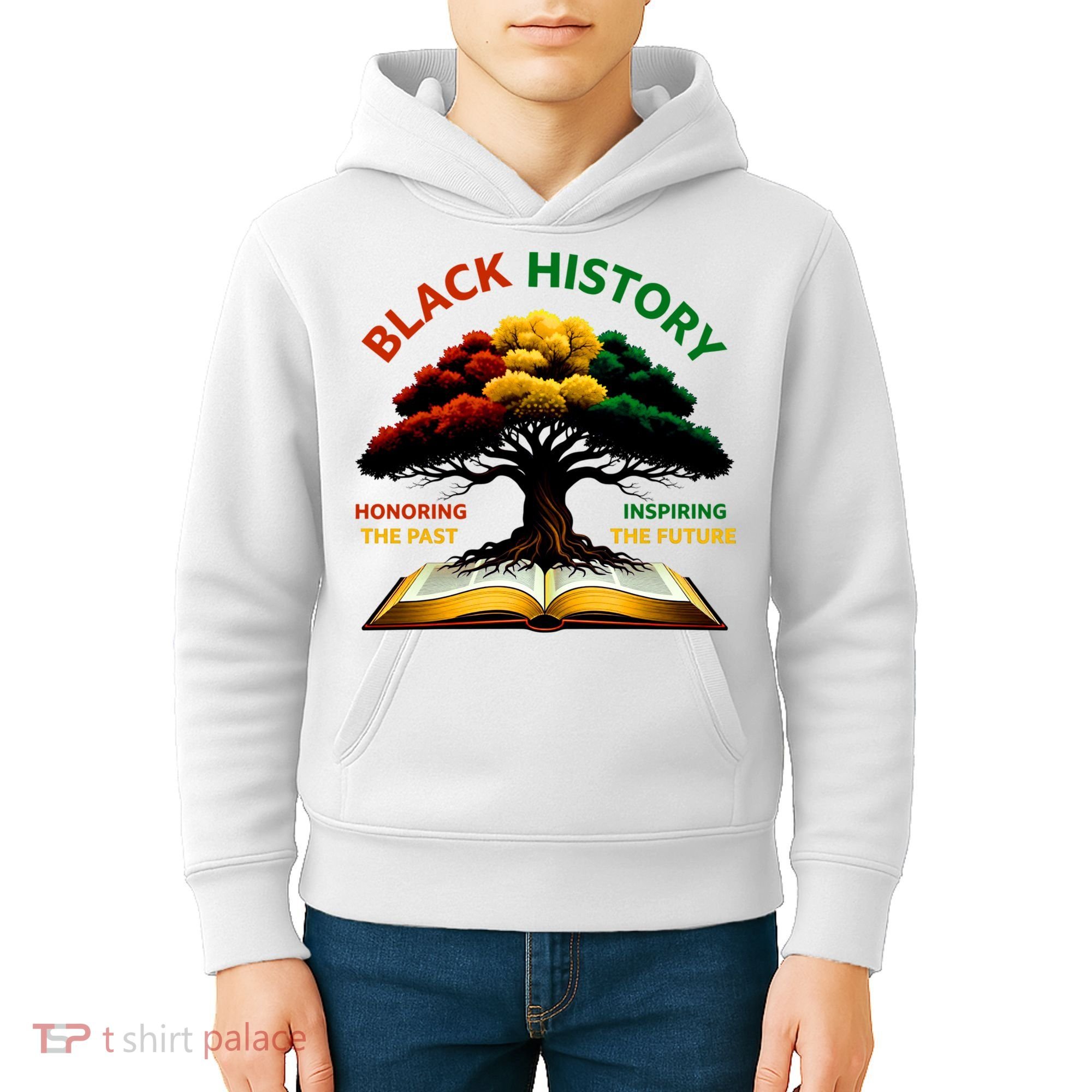 Black History Tree Root Book Honoring The Past Inspiring The Future Kids Hoodie