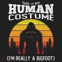 Bigfoot Halloween This Is My Human Costume Im A Bigfoot Golf Towel thumb 3