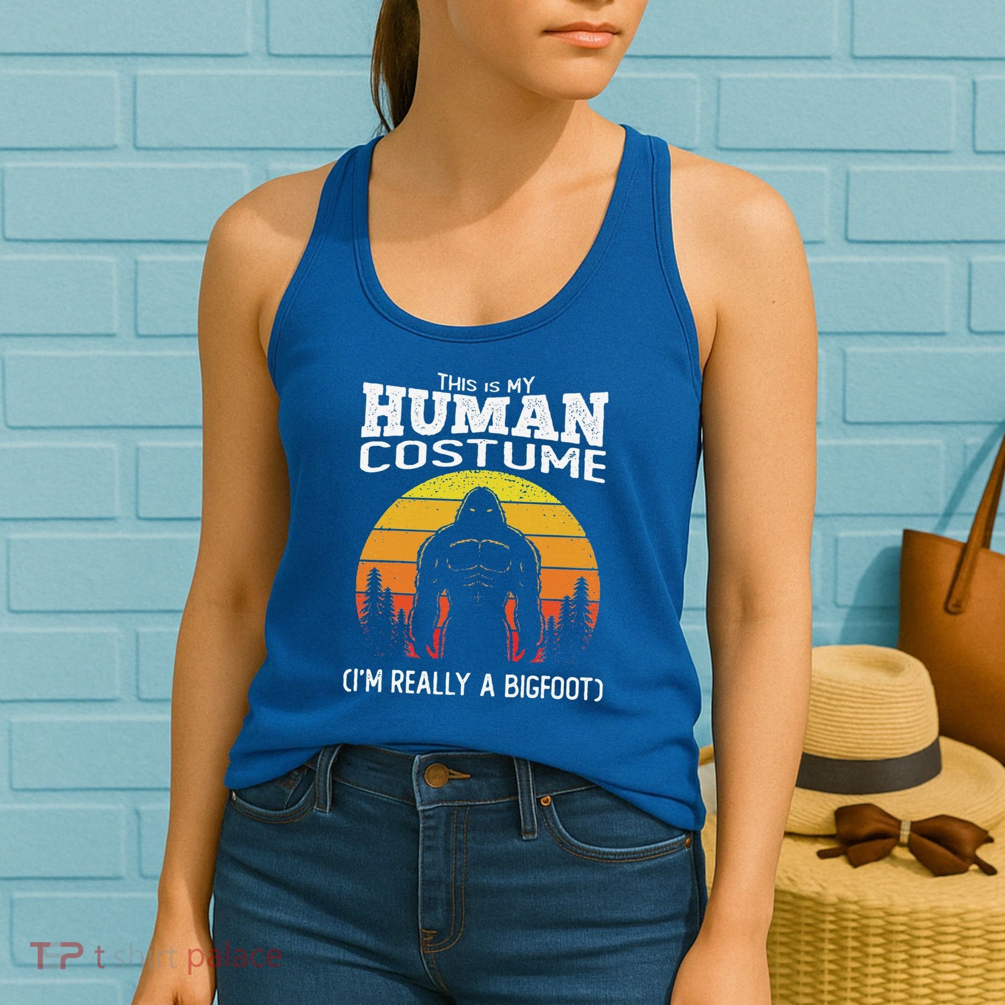 Bigfoot Halloween This Is My Human Costume Im A Bigfoot Women's Tank Top