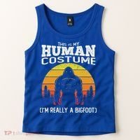 Bigfoot Halloween This Is My Human Costume Im A Bigfoot Tank Top thumb 2