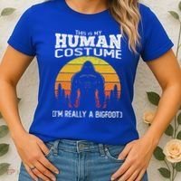 Bigfoot Halloween This Is My Human Costume Im A Bigfoot Women's T-Shirt thumb 2