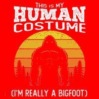 Bigfoot Halloween This Is My Human Costume Im A Bigfoot Santa Hat thumb 1