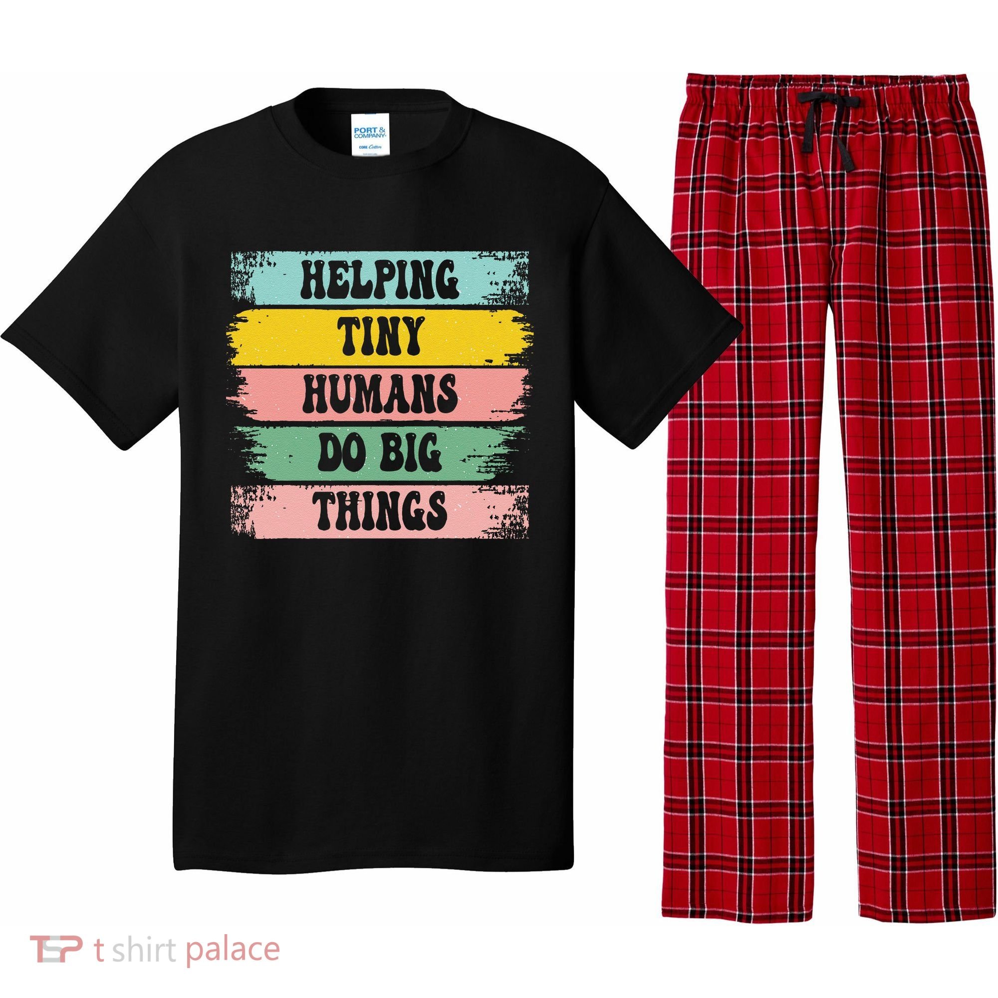 Brushstroke Helping Tiny Humans Do Big Things Speed Teacher Pajama Set