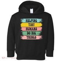Brushstroke Helping Tiny Humans Do Big Things Speed Teacher Toddler Hoodie thumb 0