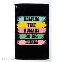 Brushstroke Helping Tiny Humans Do Big Things Speed Teacher Golf Towel thumb 0