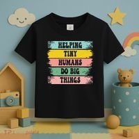 Brushstroke Helping Tiny Humans Do Big Things Speed Teacher Toddler T-Shirt thumb 3