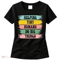Brushstroke Helping Tiny Humans Do Big Things Speed Teacher Women's T-Shirt thumb 0