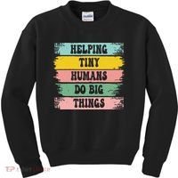 Brushstroke Helping Tiny Humans Do Big Things Speed Teacher Kids Sweatshirt thumb 0