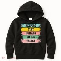 Brushstroke Helping Tiny Humans Do Big Things Speed Teacher Kids Hoodie thumb 0