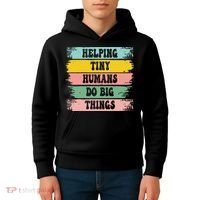 Brushstroke Helping Tiny Humans Do Big Things Speed Teacher Kids Hoodie thumb 4
