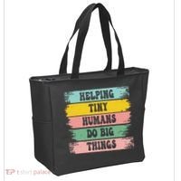 Brushstroke Helping Tiny Humans Do Big Things Speed Teacher Tote Bag thumb 2