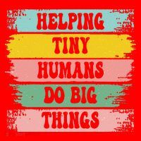 Brushstroke Helping Tiny Humans Do Big Things Speed Teacher Santa Hat thumb 1