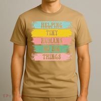 Brushstroke Helping Tiny Humans Do Big Things Speed Teacher T-Shirt thumb 3