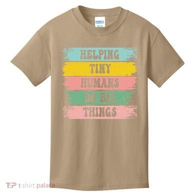 Brushstroke Helping Tiny Humans Do Big Things Speed Teacher Kids T-Shirt