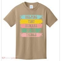 Brushstroke Helping Tiny Humans Do Big Things Speed Teacher Kids T-Shirt thumb 0