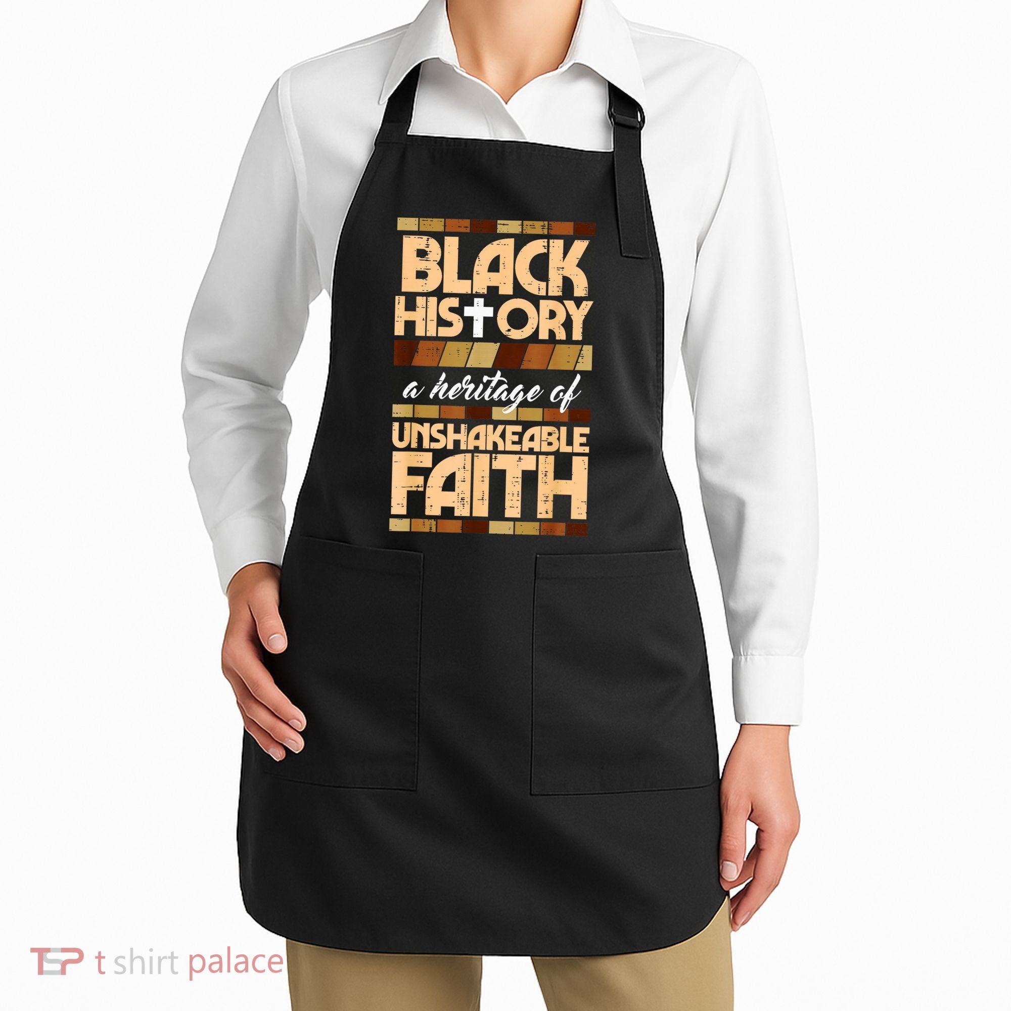 Black History Unshakeable Faith Christian Apron