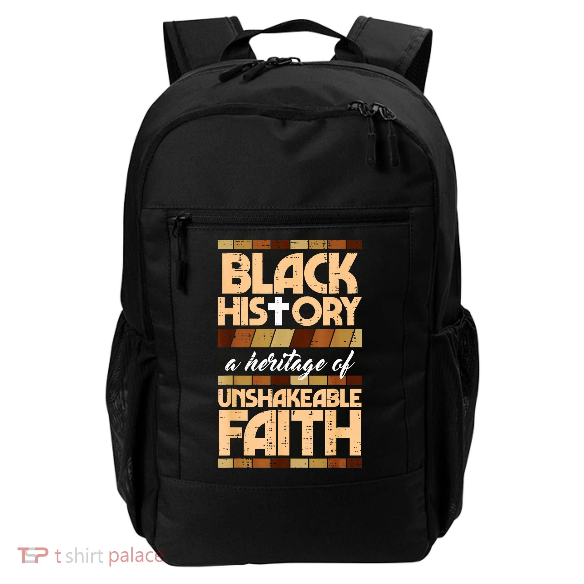 Black History Unshakeable Faith Christian Backpack