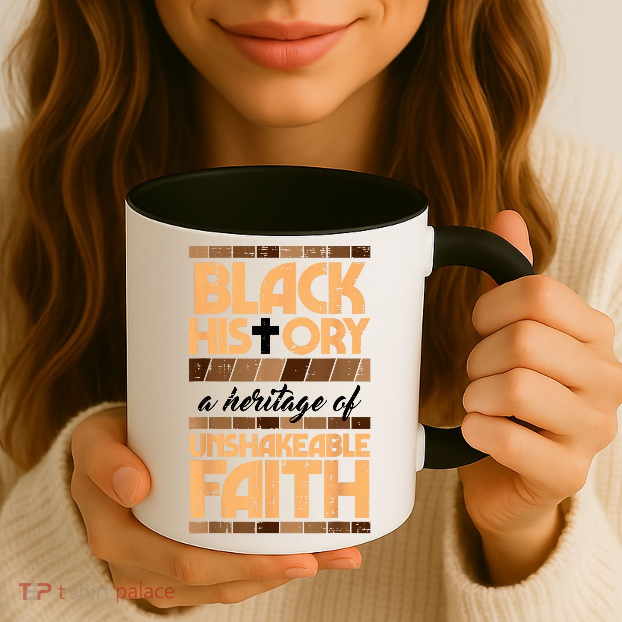 Black History Unshakeable Faith Christian Coffee Mug