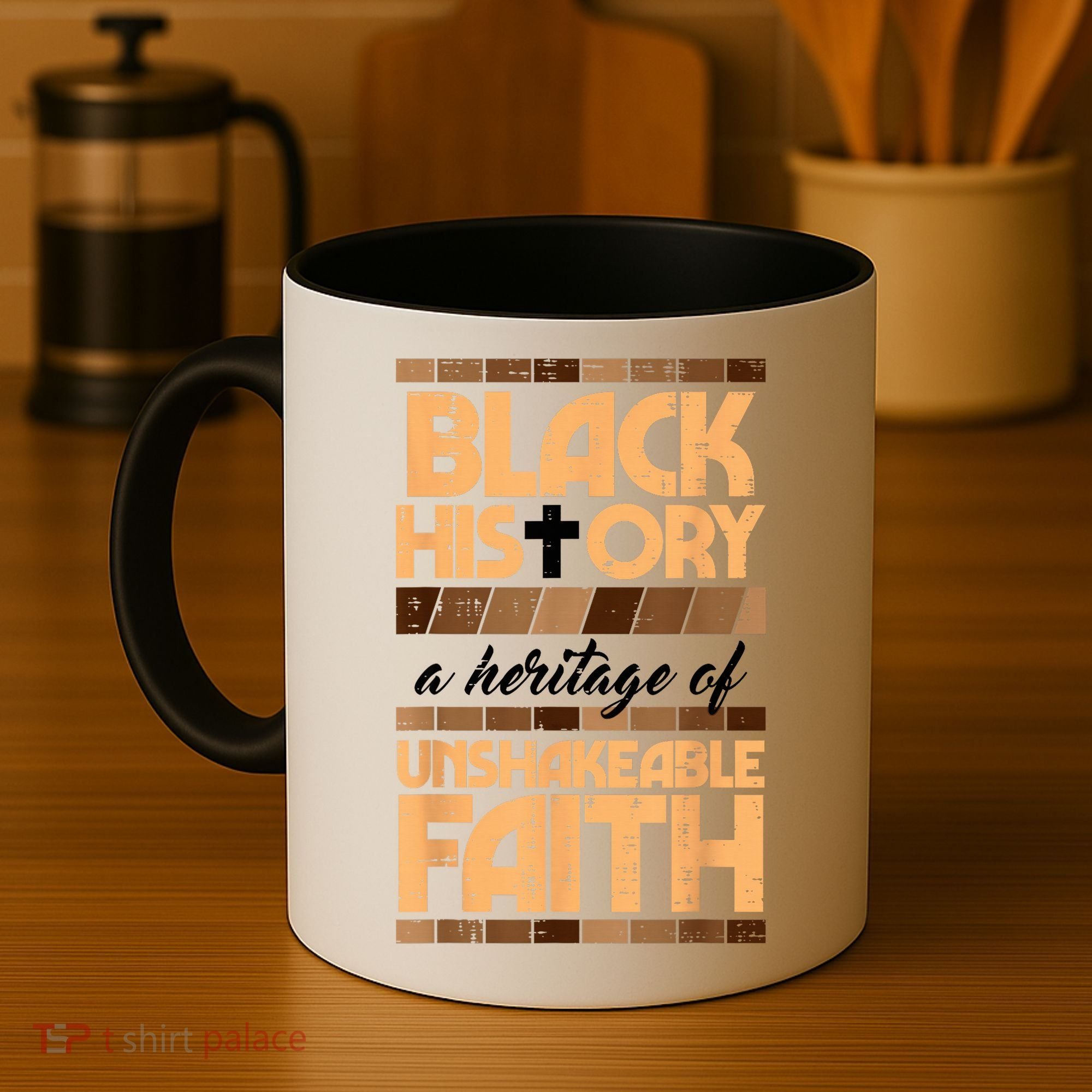 Black History Unshakeable Faith Christian Coffee Mug