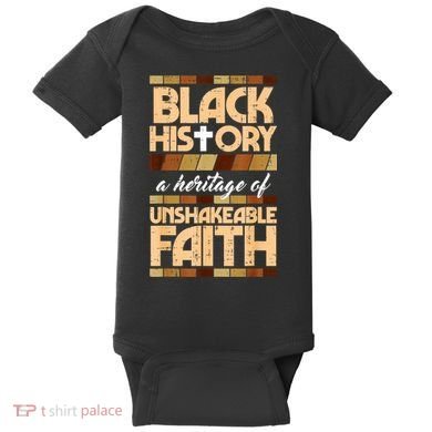 Black History Unshakeable Faith Christian Baby Bodysuit