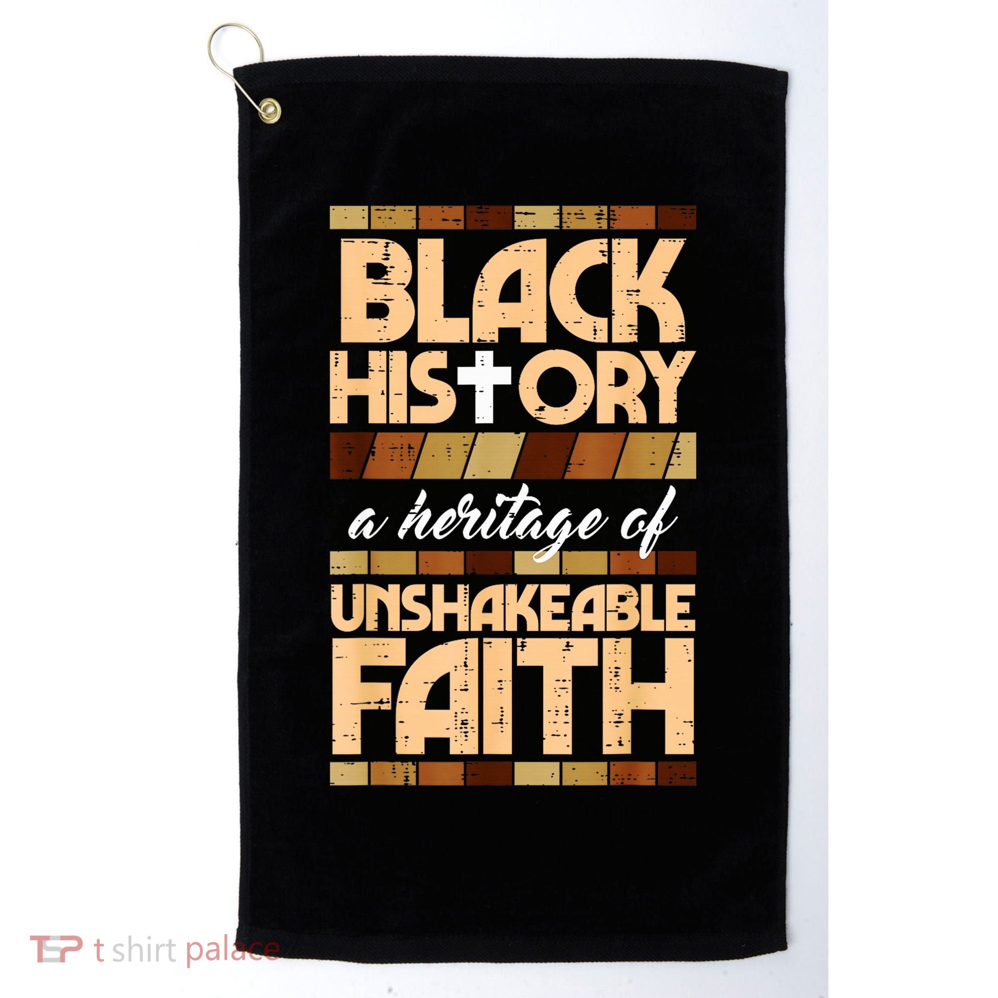 Black History Unshakeable Faith Christian Golf Towel