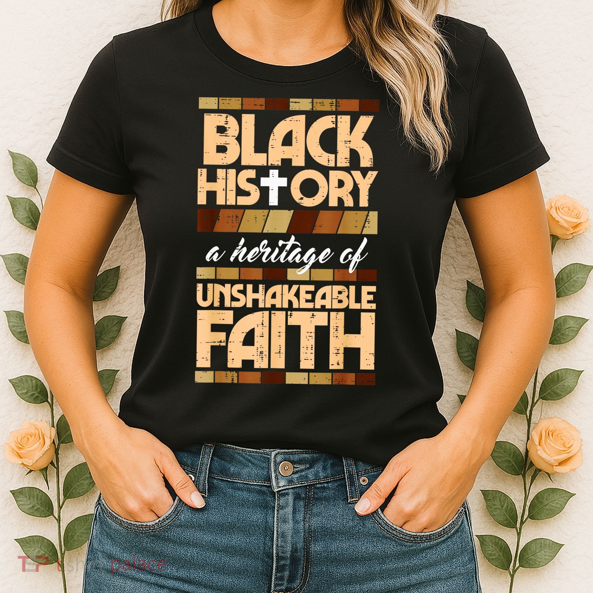 Black History Unshakeable Faith Christian Women's T-Shirt