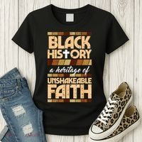 Black History Unshakeable Faith Christian Women's T-Shirt thumb 3