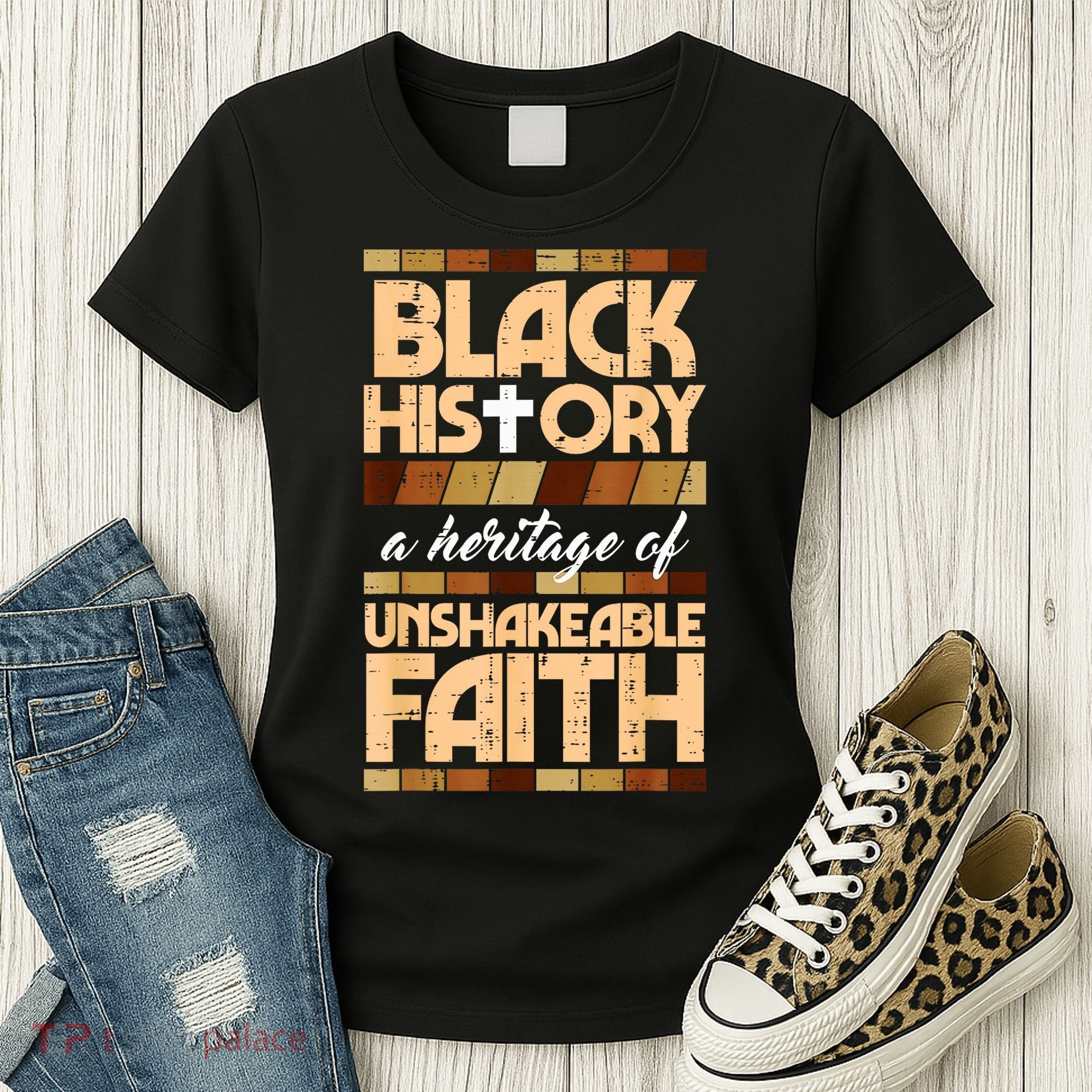 Black History Unshakeable Faith Christian Women's T-Shirt