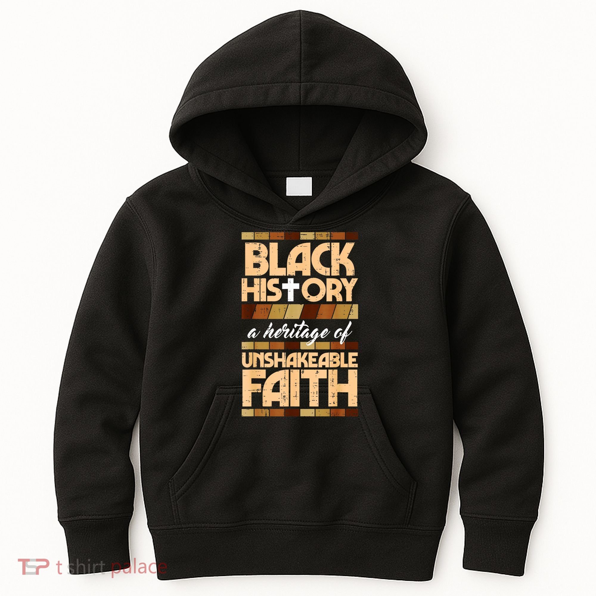 Black History Unshakeable Faith Christian Kids Hoodie