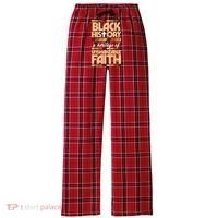 Black History Unshakeable Faith Christian Women's Flannel Plaid Pajama Pants thumb 0