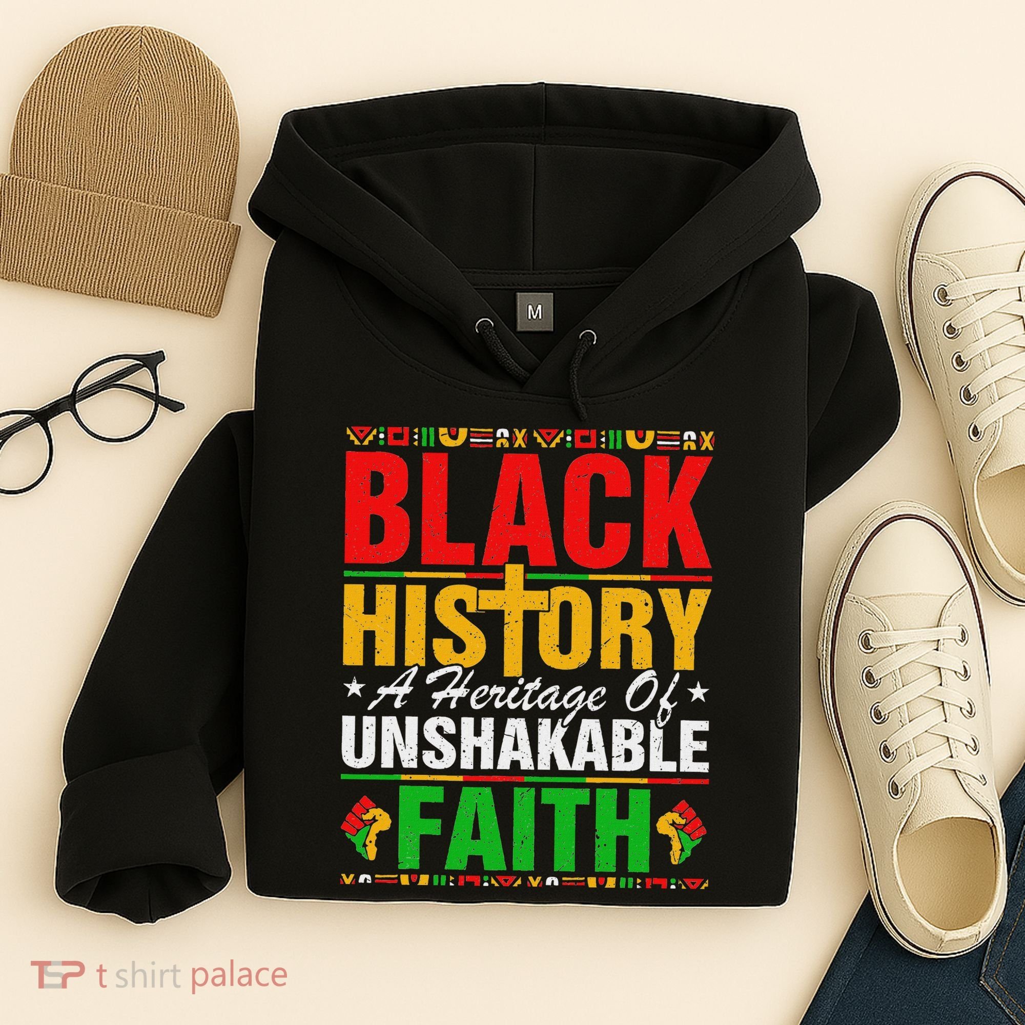 Black History Unshakeable Faith Junenth African American Hoodie