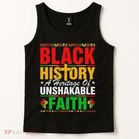 Black History Unshakeable Faith Junenth African American Tank Top thumb 2