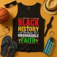 Black History Unshakeable Faith Junenth African American Tank Top thumb 4