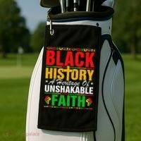 Black History Unshakeable Faith Junenth African American Golf Towel thumb 2